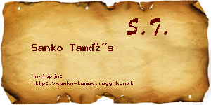 Sanko Tamás névjegykártya