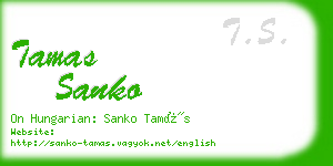 tamas sanko business card
